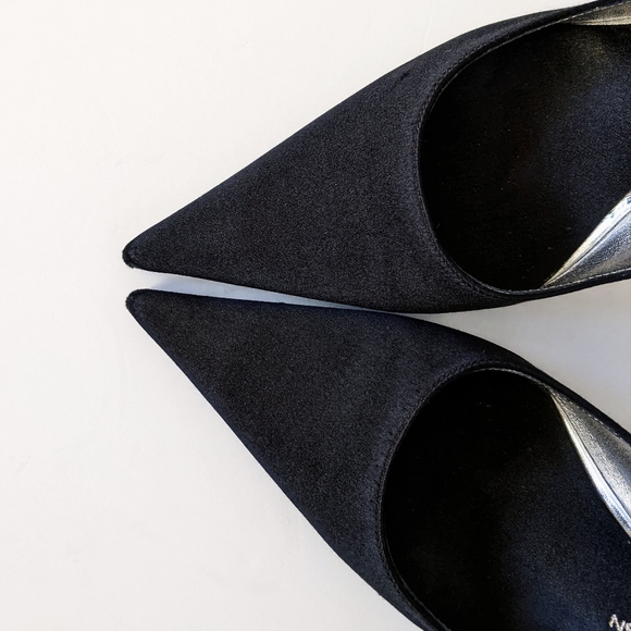 Giuseppe Zanotti Black Crystal Embellished Satin Slingback Pumps - Picture 9 of 16